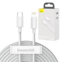 Kabel USB-C do Lightning Baseus Simple Wisdom, PD, 20W, 1.5m (biały) 2szt.