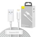 Kabel USB do Lightning Baseus Simple Wisdom, 2.4A, 1.5m (biały) 2szt.