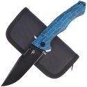Nóż składany Bestech Keen II Black Blue Damascus G10 / Titanium, Black Stonewashed CPM S35VN by Koens Craft (BT2301D)