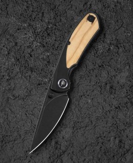 Nóż składany Bestech Lito Black Titanium / Olivewood, Black Stonewashed M390 by Ostap Hel (BT2307C)