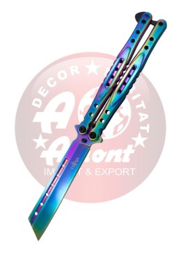 Nóż składany motylek Third Balisong Bright Rainbow Stainless Steel, Bright Rainbow (K2823W)