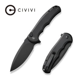 Nóż składany Civivi Button Lock Praxis Black Aluminium, Black Stonewashed Nitro-V (C18026E-1)