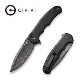 Nóż składany Civivi Button Lock Praxis Black Aluminium, Damascus (C18026E-DS1)