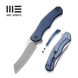 Nóż składany WE Knife RekkeR Blue Titanium, Polished Bead Blasted CPM 20CV by Kyle Lamb (WE22010G-4)