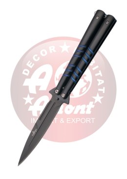 Nóż składany motylek Third Balisong Black / Blue Stainless Steel, Black 420 (16070A)