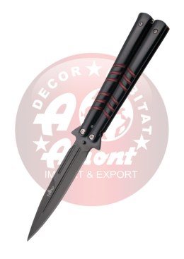 Nóż składany motylek Third Balisong Black / Red Stainless Steel, Black 420 (16070R)