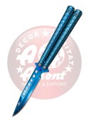 Nóż motylkowy Third Decor Habitat Balisong Blue Titanium Stainles Steel, Blue Titanium (16071A)