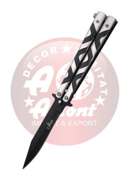 Nóż motylkowy Third Decor Habitat Balisong Grey/Black Aluminium, Black (12313)