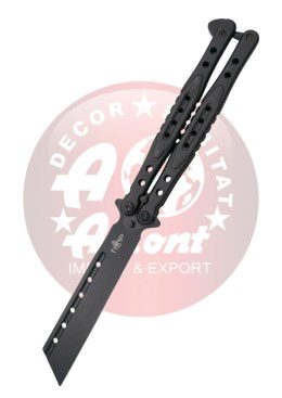 Nóż treningowy motylkowy Third Decor Habitat Balisong Black Stainless Steel, Black 420 (K2823X)