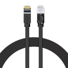 Płaski kabel sieciowy Baseus High Speed, Ethernet RJ45, Gigabit, Cat.6, 8m (czarny)