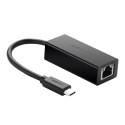 Adapter zewnętrzny Ethernet RJ45 do USB-C męski UGREEN 30287, 10/100 Mbps (czarny)
