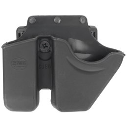 Ładownica Fobus Combo Pouch dla Glock 9mm Double-Stack, S&W Model 100, Kajdanki, Obrotowy uchwyt na pas (CU9G BH ND RT)