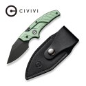 CIVIVI Typhoeus Push Dagger Nóż Składany 6,25" 14C28N, Aluminium, Skórzana Pochwa