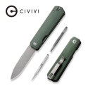 CIVIVI Sendy Nóż Składany 16,5 cm, Nitro-V, Micarta Zielona, Liner Lock