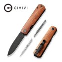 CIVIVI Sendy Nóż Składany 16,5 cm, Nitro-V, Drewno Guibourtia, Liner Lock