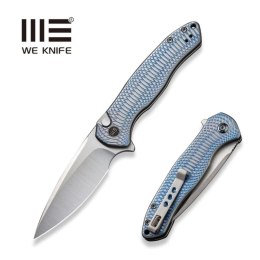Nóż składany WE Knife Button Lock Kitefin LE No 134/155 Blue/Gray Titanium, Hand Polished Satin CPM 20CV (WE19002M-3)