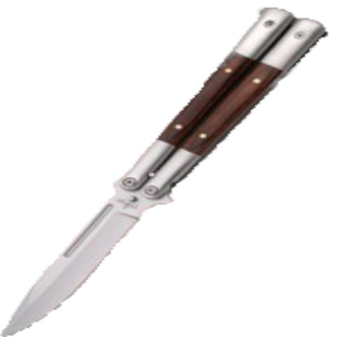 Nóż motylkowy Third Decor Habitat Balisong Palisander Wood/Stainless Steel, Satin 420 (K2095)