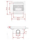 Odpływ kwadratowy Minimalistyczny Ściek wodny 20x20