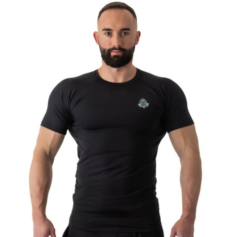 Rashguard krótki rękaw czarny BlackRS - LRashguard krótki rękaw czarny Koszulka treningowa kompresyjna MMA DBX BUSHIDO L