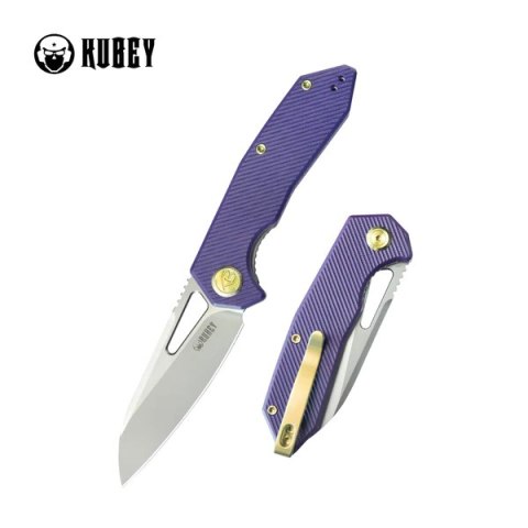 Nóż składany Kubey Vagrant Purple G10, Sand Blasted M390 by Maksim Tkachuk (KB291S)