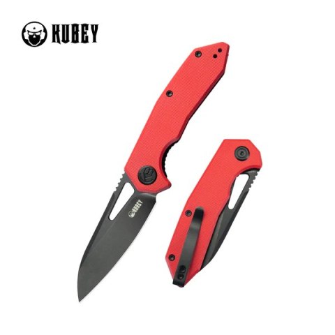 Nóż składany Kubey Vagrant Red G10, Black Stonewashed 14C28N by Maksim Tkachuk (KU291K)