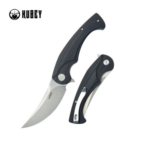 Nóż składany Kubey Scimitar Black G10, Bead Blasted 14C28N (KU173K)