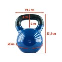 Ketllebell żeliwny pokryty winylem 16 kg HMS KNV16 Blue