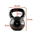 Ketllebell żeliwny pokryty winylem 28 kg HMS KNV28 Black