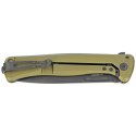 Nóż składany LionSteel Skinny Green Aluminium/Green Canvas Micarta, Old Black MagnaCut by Molletta (SK01A GB)