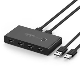 Switch przełącznik KVM USB 2x4 UGREEN USB 3.0 (czarny)