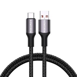Kabel USB do USB-C Rocoren Retro Series 3A, 1m (szary)