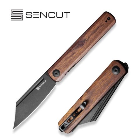 Nóż składany Sencut Bronte Guibourtia Wood, Black Stonewashed 9Cr18MoV (SA08E)