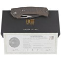 Nóż składany WE Knife Nefaris LE No 051/160 Tiger Stripe Titanium, Hand Rubbed Satin CPM 20CV (WE22040D-4)