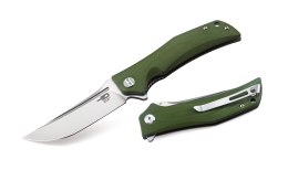 Nóż składany Bestech Scimitar OD Green G10, Stonewashed/Satin D2 (BG05B-1)