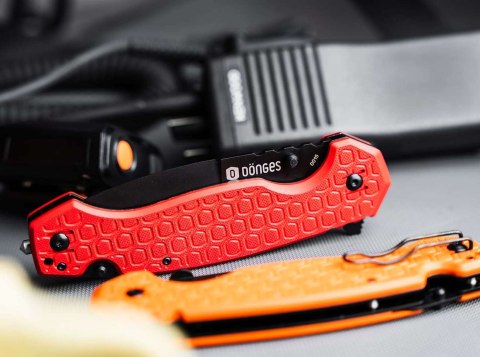 Nóż Ratunkowy Dönges Professional Fire D2, 27,1 cm, Czerwony G10