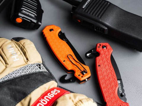 Nóż Ratunkowy Dönges Professional Fire D2, 27,1 cm, Czerwony G10