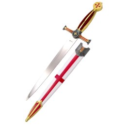 Nóż Third Templar Dagger, Gold/Red Plastic, Satin Stainless Steel (AM-10825R)