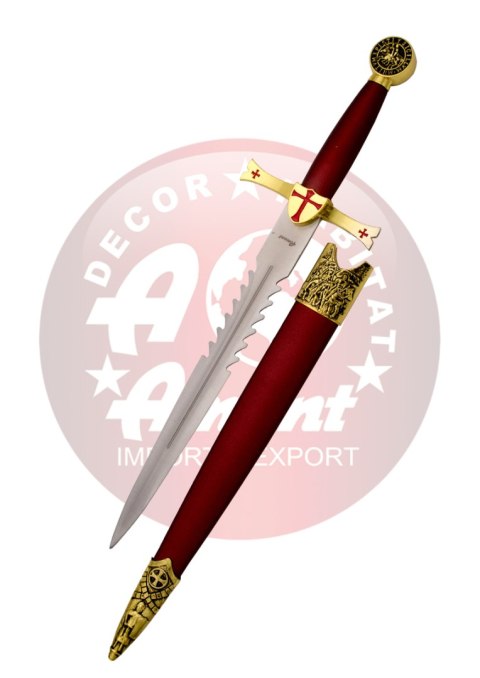 Sztylet templariuszy Decor Habitat Templar Dagger, Red ABS, Satin (S0210RD)