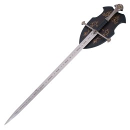 Miecz Third Anduril Black Leather/Gray Steel, Satin Stainless Steel (AM-11013A)