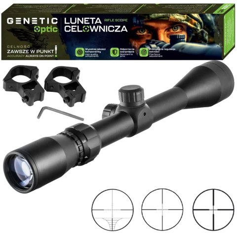 Luneta celownicza Genetic Optic 3-9x40 Mil-Dot ZOOM z montażem 11 mm