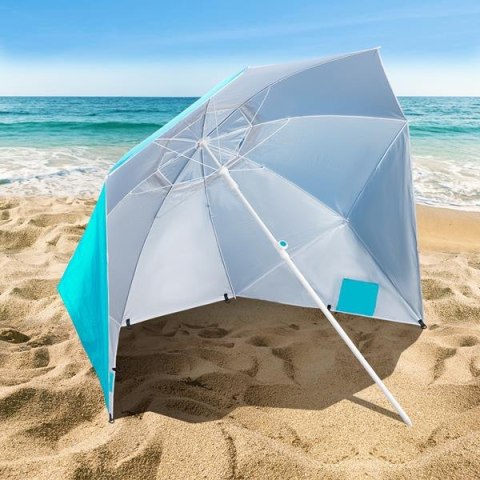Parasol plażowy turkusowy XL 220 cm NILS NC7822