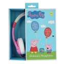 Słuchawki przewodowe dla dzieci OTL Świnka Peppa z tęczą i brokatem (różowe)