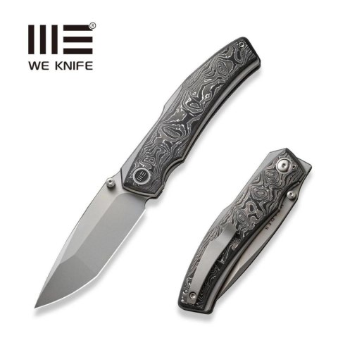 Nóż składany WE Knife Swordfin Titanium/Aluminum Foil Carbon Fiber, Silver Bead Blasted CPM 20CV by Thys Meades (WE23067-3)