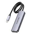 Hub 5w1 Lention USB-C do 4x USB-C 5Gbps + USB-C 5V-IN 15W (szary)