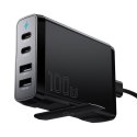 Ładowarka sieciowa 2xUSB-C 2xUSB-A 100W Essager GaN (czarna)