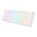 Klawiatura mechaniczna Royal Kludge RK61 RGB, brown switch (biała)