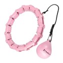 ZESTAW HULA HOP HHW02 LIGHT PINK Z WYPUSTKAMI I OBCIĄŻNIKIEM HMS + PAS BR163 BLACK PLUS SIZE