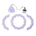 ZESTAW HULA HOP MAGNETYCZNY VIOLET HHM14 Z LICZNIKIEM HMS + PAS BR163 BLACK PLUS SIZE