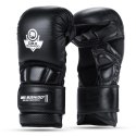 Rękawice MMA PREMIUM - "Warrior Black" - LRękawice MMA Warrior Black ze skóry naturalnej COMBAT Krav Maga | DBX BUSHIDO M