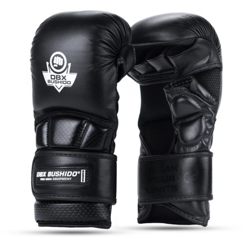 Rękawice MMA PREMIUM - "Warrior Black" - MRękawice MMA Warrior Black ze skóry naturalnej COMBAT Krav Maga | DBX BUSHIDO M